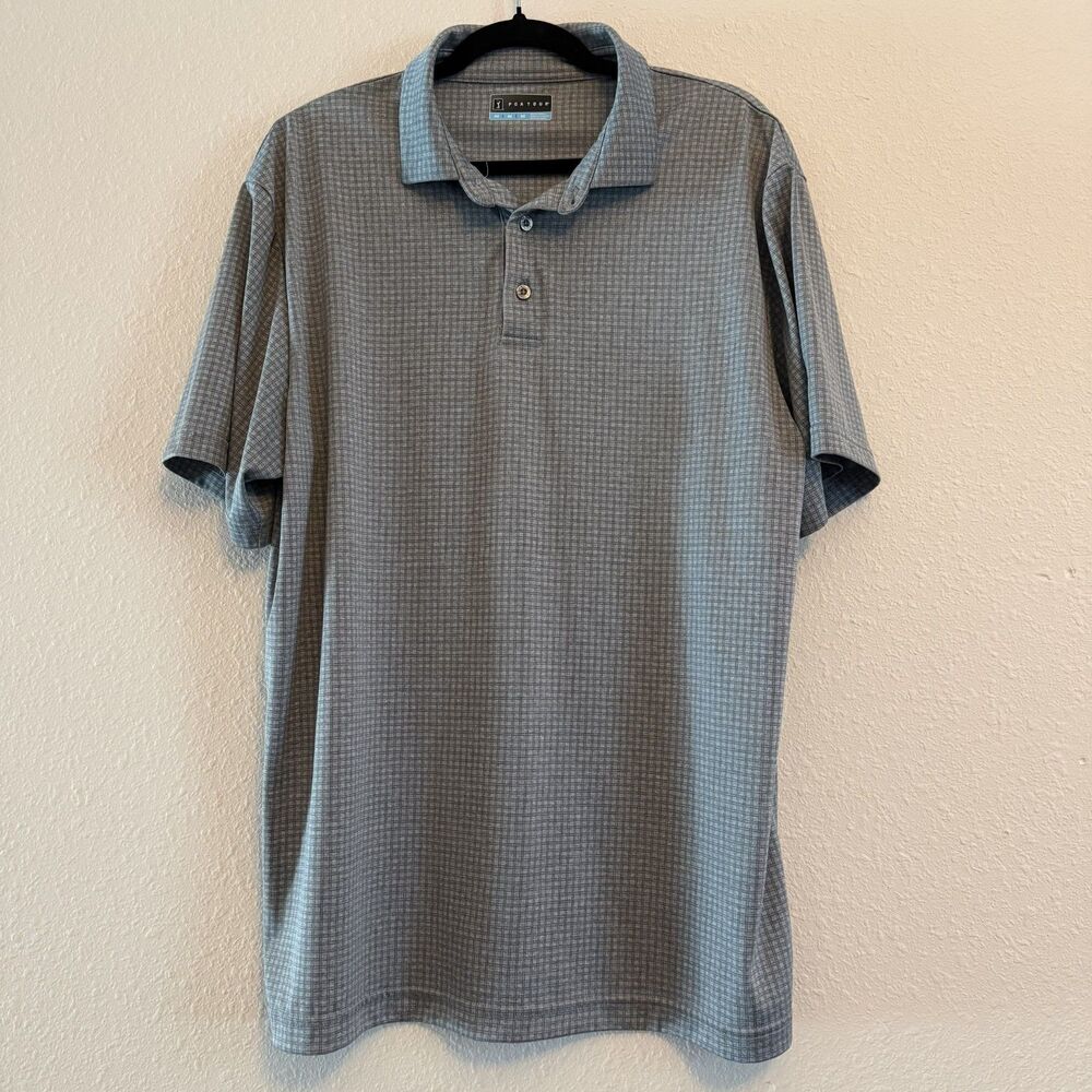 PGA Tour Mens Polo Shirt Medium Short Sleeve Gray Career